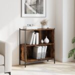 vidaXL bogreol 72x28x77,5 cm konstrueret træ røget egetræsfarve - Kategori: Egetræshylder til hjemmet 4 vidaXL bogreol 72x28x77,5 cm konstrueret træ røget egetræsfarve