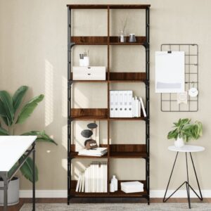 vidaXL bogreol 78,5x33x188,5 cm konstrueret træ brun egetræsfarve