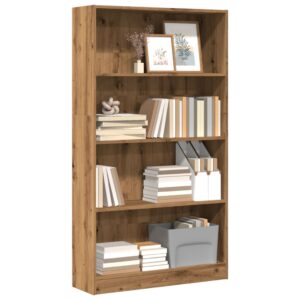 vidaXL bogreol 80x24x143 cm konstrueret træ egetræsfarve