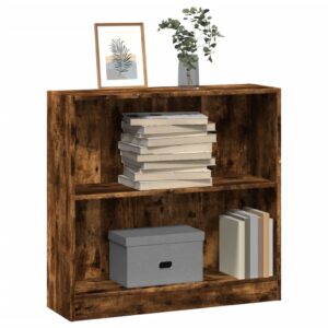vidaXL bogreol 80x24x76 cm konstrueret træ røget egetræsfarve