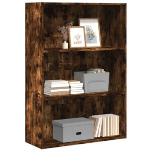 vidaXL bogreol 80x30x114 cm konstrueret træ røget egetræsfarve