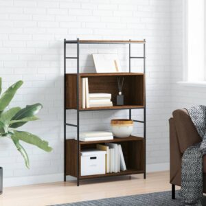 vidaXL bogreol 80x30x145,5 cm konstrueret træ og jern brunt egetræ