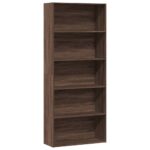 vidaXL bogreol 80x30x189 cm konstrueret træ brun egetræ - Kategori: Egetræshylder til hjemmet 4 vidaXL bogreol 80x30x189 cm konstrueret træ brun egetræ
