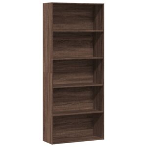 vidaXL bogreol 80x30x189 cm konstrueret træ brun egetræ