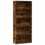 vidaXL bogreol 80x30x189 cm konstrueret træ røget egetræ - Kategori: Egetræshylder til hjemmet 4 vidaXL bogreol 80x30x189 cm konstrueret træ røget egetræ