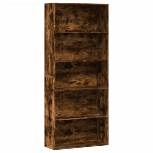 vidaXL bogreol 80x30x189 cm konstrueret træ røget egetræ