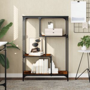 vidaXL bogreol 81x36x115 cm konstrueret træ og jern røget egetræsfarve