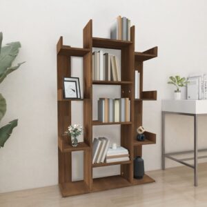 vidaXL bogreol 86x25,5x140 cm konstrueret træ brun egetræ