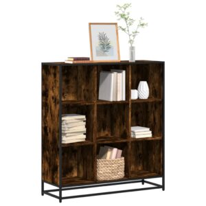 vidaXL bogreol 97,5x33x107,5 cm konstrueret træ og metal røget eg
