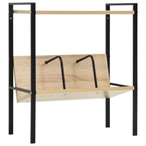 vidaXL bogreol med 2 hylder 52x28x59 cm konstrueret træ sort og egetræ