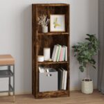 vidaXL bogreol med 3 hylder 40x24x109 cm konstrueret træ røget egetræ