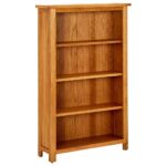 vidaXL bogreol med 4 hylder 70x22x110 cm massivt egetræ