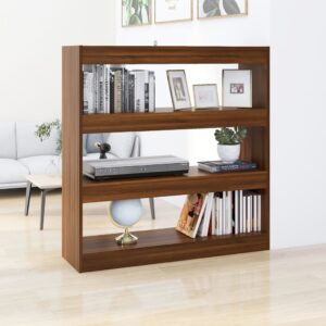 vidaXL bogreol/rumdeler 100x30x103 cm brun egetræ