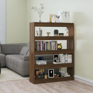 vidaXL bogreol/rumdeler 100x30x135 cm brun egetræ