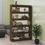 vidaXL bogreol/rumdeler 100x30x166 cm brun egetræ - Kategori: Egetræshylder til hjemmet 4 vidaXL bogreol/rumdeler 100x30x166 cm brun egetræ