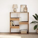 vidaXL bogreol/rumdeler 100x33x115 cm gammeltdags eg - Kategori: Egetræshylder til hjemmet 4 vidaXL bogreol/rumdeler 100x33x115 cm gammeltdags eg