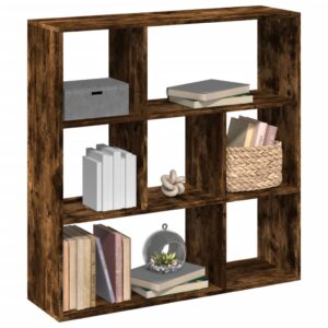 vidaXL bogreol/rumdeler 102x29x103,5 cm konstrueret træ røget eg