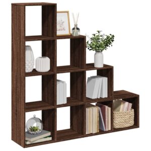 vidaXL bogreol/rumdeler 131,5x29x131,5 cm konstrueret træ brun eg