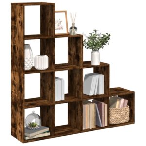 vidaXL bogreol/rumdeler 131,5x29x131,5 cm konstrueret træ røget eg