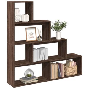 vidaXL bogreol/rumdeler 143,5x29x143,5 cm konstrueret træ brun eg