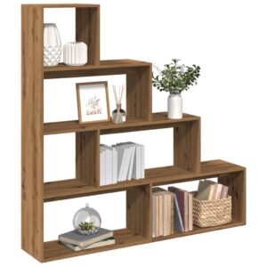 vidaXL bogreol/rumdeler 143,5x29x143,5 cm konstrueret træ kunsteg
