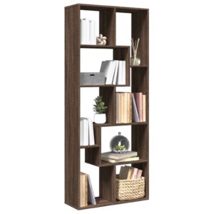 vidaXL bogreol/rumdeler 67x25x161,5 cm konstrueret træ brun egetræ