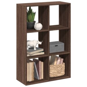 vidaXL bogreol/rumdeler 69,5x29x103,5 cm konstrueret træ brun egetræ