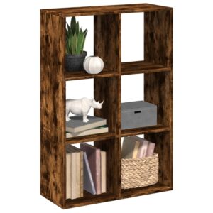 vidaXL bogreol/rumdeler 69,5x29x103,5 cm konstrueret træ røget eg
