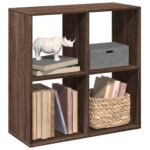 vidaXL bogreol/rumdeler 69,5x29x69,5 cm konstrueret træ brun egetræ - Kategori: Egetræshylder til hjemmet 4 vidaXL bogreol/rumdeler 69,5x29x69,5 cm konstrueret træ brun egetræ