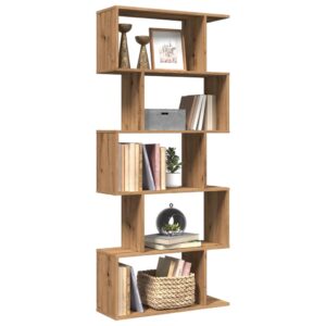 vidaXL bogreol/rumdeler 70x24x161cm 5 niveauer konstrueret træ kunsteg