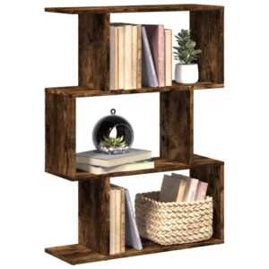 vidaXL bogreol/rumdeler 70x24x97cm 3 niveauer konstrueret træ røget eg