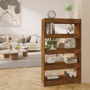 vidaXL bogreol/rumdeler 80x30x135 cm konstrueret træ røget egetræ