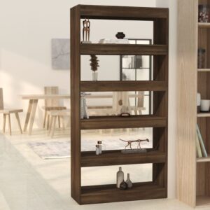 vidaXL bogreol/rumdeler 80x30x166 cm konstrueret træ brun eg