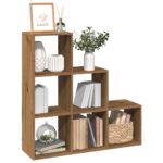 vidaXL bogreol/rumdeler 99x29x99 cm 3 niveauer konstrueret træ kunsteg