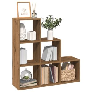 vidaXL bogreol/rumdeler 99x29x99 cm 3 niveauer konstrueret træ kunsteg
