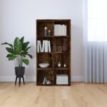 vidaXL bogreol/skænk 66x30x130 cm konstrueret træ røget egetræ - Kategori: Egetræshylder til hjemmet 4 vidaXL bogreol/skænk 66x30x130 cm konstrueret træ røget egetræ
