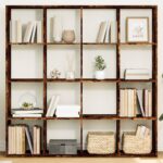 vidaXL bogskab 137,5x29x137,5 cm konstrueret træ røget egetræ