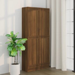 vidaXL bogskab 82,5x30,5x185,5 cm konstrueret træ brun egetræsfarve