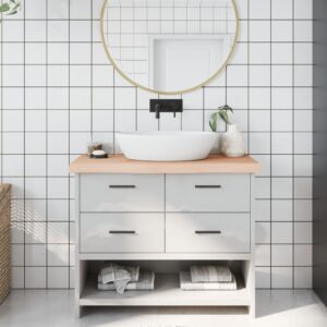 vidaXL bordplade til badeværelse 100x30x(2-6)cm massivt træ ubehandlet