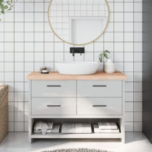 vidaXL bordplade til badeværelse 120x40x(2-6)cm massivt træ ubehandlet