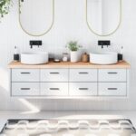 vidaXL bordplade til badeværelse 180x30x(2-6)cm massivt træ ubehandlet - Kategori: Egetræshylder til hjemmet 4 vidaXL bordplade til badeværelse 180x30x(2-6)cm massivt træ ubehandlet