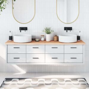 vidaXL bordplade til badeværelse 180x40x(2-4)cm massivt træ ubehandlet