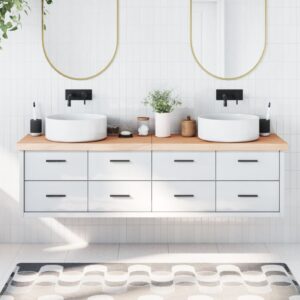 vidaXL bordplade til badeværelse 180x50x(2-6)cm massivt træ ubehandlet