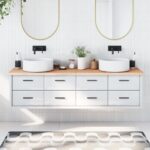 vidaXL bordplade til badeværelse 180x60x(2-4)cm massivt træ ubehandlet