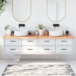 vidaXL bordplade til badeværelse 200x40x(2-6) cm massivt træ lysebrun - Kategori: Egetræshylder til hjemmet 4 vidaXL bordplade til badeværelse 200x40x(2-6) cm massivt træ lysebrun