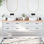 vidaXL bordplade til badeværelse 200x50x(2-6)cm massivt træ ubehandlet