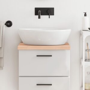vidaXL bordplade til badeværelse 40x30x(2-4) cm massivt træ ubehandlet