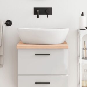 vidaXL bordplade til badeværelse 40x60x(2-4) cm massivt træ ubehandlet