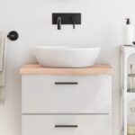 vidaXL bordplade til badeværelse 60x30x(2-4) cm massivt træ ubehandlet - Kategori: Egetræshylder til hjemmet 4 vidaXL bordplade til badeværelse 60x30x(2-4) cm massivt træ ubehandlet