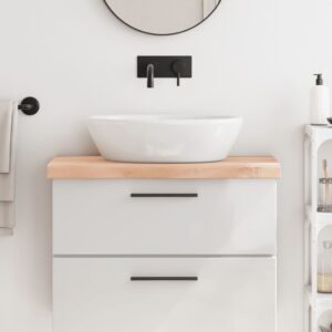 vidaXL bordplade til badeværelse 80x30x(2-6) cm massivt træ ubehandlet